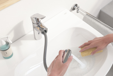 Смеситель для раковины с выдвижной лейкой Grohe Eurosmart 23976 003 (23976003) хром 